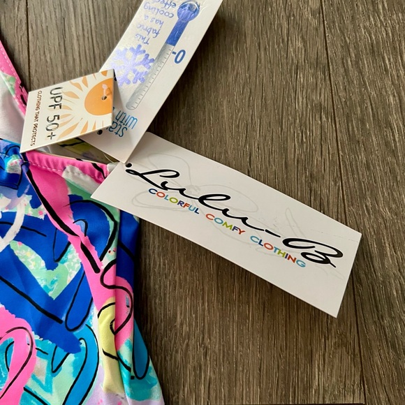 Lulu B UPF 50+ Sleeveless Ruffle Neck Cooling Tank Top Hearts Print XL NWT - Picture 12 of 12